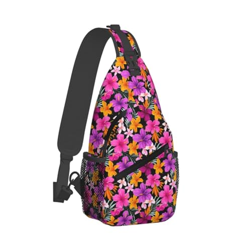 Hawaiian Sling Backpack,Fashion Shoulder Bags Adjustable Crossbody Chest Bag for Women Men Travel Hiking Daypack2