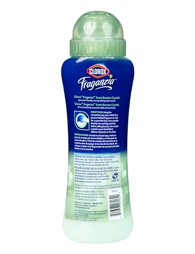 Image of Clorox Fraganzia Laundry Scent Booster Crystals, In-Wash Fragrance Beads for Fresh-Smelling Clothes & Linens, Safe for All Fabrics & Colors, Cedarwood & Sage, 18 Oz, 2 Pack