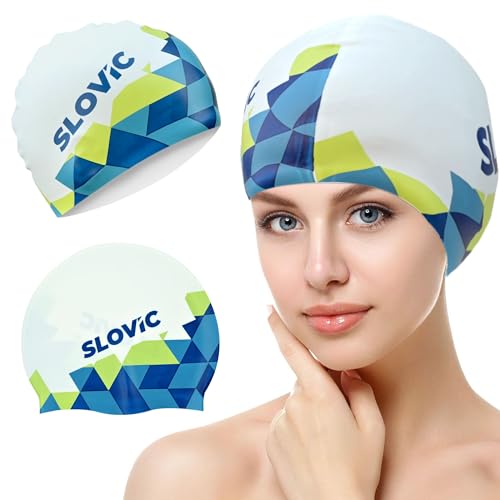 Slovic Silicone Swimming Cap for Men & Women Stylish Pool Cap for