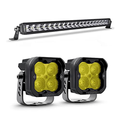 Lasfit 20 Inch Light Bar & 3 Inch 18Y Tir Led Pods #TOP24