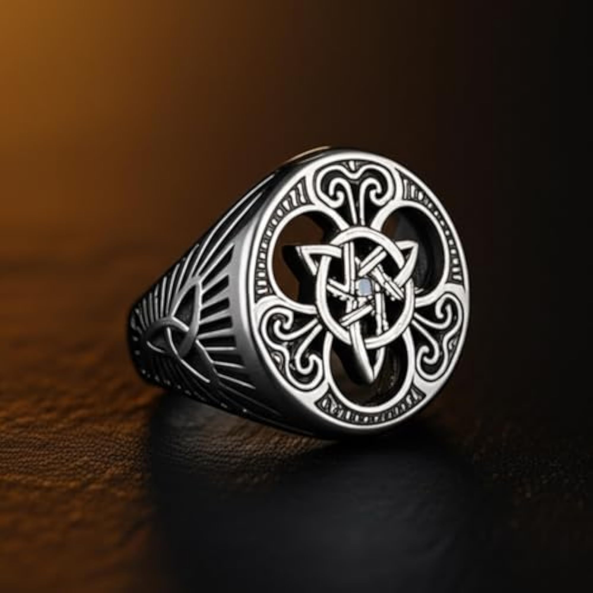 Royal Series Trinity Sun Ring, Stainless Steel Statement