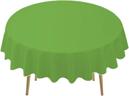 PARTY ULYJA Paquete de 2 manteles de plástico color verde lima, desechables, manteles circulares de 84 pulgadas para baby shower, baby shower,