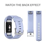 AK Compatible For Fi tbit Charge 2 straps for Women Men,3 Pack Replacement strap for Fit bit charge 2 strap, Adjustable Sport Wristbands for Fitbi t Charge 2 HR (Small, Nude Pink/Nude Blue/Violet) - Image 4
