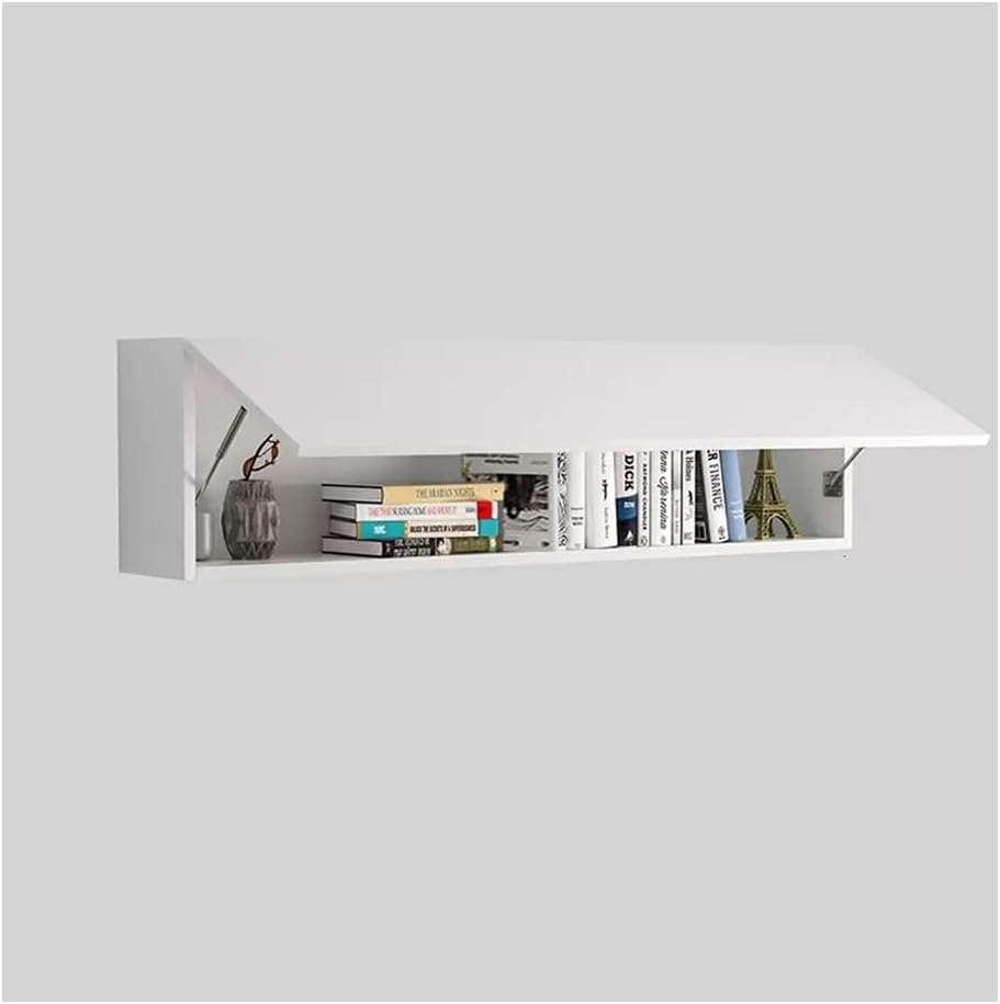 Rygcrud Home Office Bookcases, Wall Mounted Storage Organizer Cabinet for Bedroom, Small Space Floating Shelves(White-b,100x20x33.6cm)
