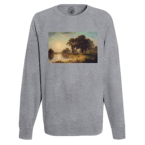 Sweatshirt Homme Peinture de Prés Boisés Pull Original Style Rural