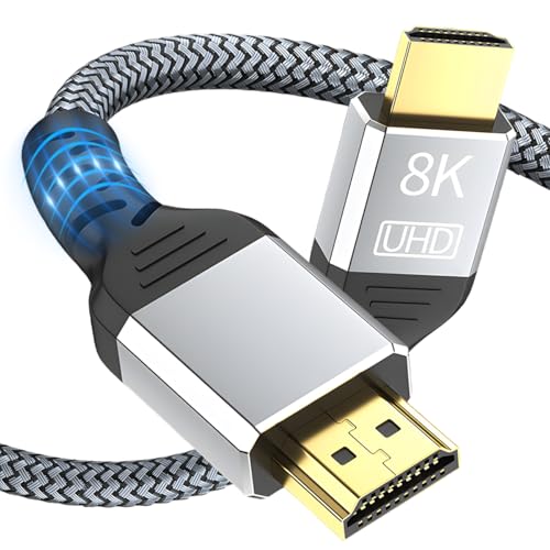 HDMI �P�[�u�� 1M 48Gbps ������ HDMI 2.1 �P�[�u�� 8K@60Hz/4K@120Hz/2K@144Hz eARC�EVRR/ALLM�EDynamic HDR �Ή� PS5/Xbox/Switch/PC/TV���K�p �A���~�����ƃi�C����