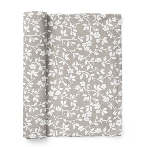 Image of Mini Wander Swaddles for Newborns Muslin Swaddle Blankets - Breathable Soft Receiving Blanket Baby Essentials | 47 x 47 Cotton - Magnolia Tree (Gray)