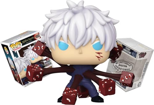 Funko Jujutsu Kaisen Premium - Figura de vinilo de animación de Satoru Gojo Trapped EE Exclusive + Pop Protector: Shibuya Incident Pop! (incluye caja protectora de la marca ToyBop)