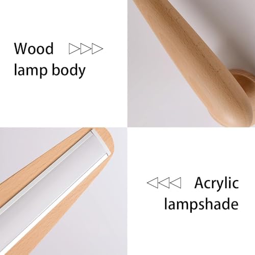 Aplique LED de pasillo para techos bajos con barra de madera ligera 3