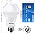 Super Bright 50/100/150W 3-Way A21 LED Light Bulb, 800/1600/2200 Lumens, 2700K Soft White, Non-dimmable, E26 Base, UL Listed, 2-Pack