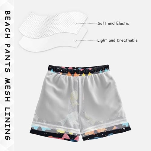 Pigsaly Boys Swim Trunks Bright Colorful Blue Pink Ribbon Bow Boys Board Shorts Swimsuit Swimwear Summer Bathing Suit S4