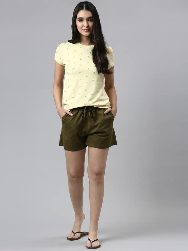 Image of Enamor Short Sleeve Crew Neck Regular Length Pull On Basic Crew T-Shirt for Women - Slim Fit, Soft and Breathable Stretch Cotton - E247