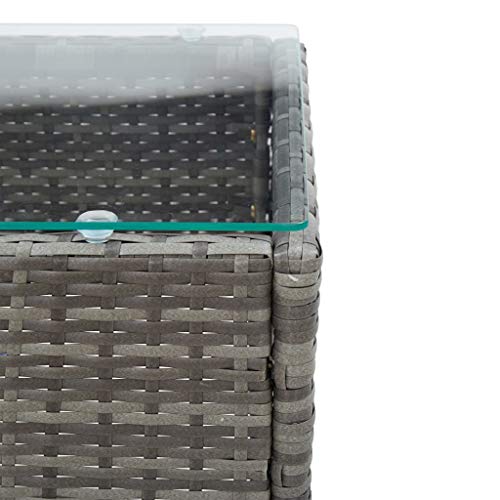 Susany Couchtisch Gartentisch Tisch Beistelltisch 60 x 40 x 36 cm aus wetterfestem Rattan ist pflegeleicht,Balkontisch… – Bild 5