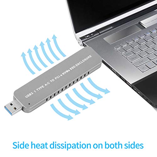 Carcasa externa USB3.1 Type-A+C para SSD M.2 NVME miniatura 3