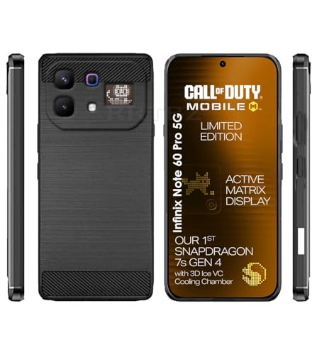 Image of Soft Flexible Hybrid Armor Back Case Compatible with Infinix Note 60 Pro 5G -Black
