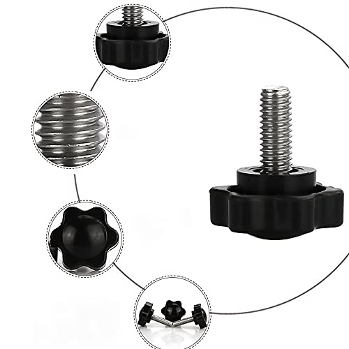 Keleily Schrauben mit Griff M8 x 40MM 12 Stück Klemmknopf Flügelschraube Sterngriffmutter Kunststoffkopf Klemmschraube Anpassen Rändelschraube für Maschine, Industrie, Ausrüstung, Schwarz
