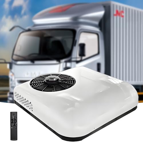 Aire acondicionado de techo para vehículos recreativos y vehículos, diseño ultrafino, capacidad de refrigeración de 2200 W, circulación de aire de 450 m³/h, visualización de temperatura