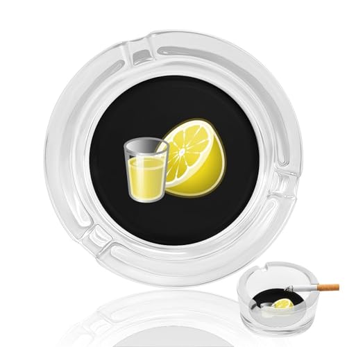 Image of Lemon Water Cigarettes Glass Ashtrays Table Top Cigar Ash Tray for Indoor Outdoor Decoration Craft