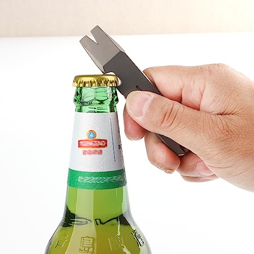 Hamans Titanlegierung EDC Brecheisen Multi Tool Mini Brecheisen Multifunktionales tragbares EDC-Werkzeug Flaschenöffner Outdoor Notfallwerkzeug
