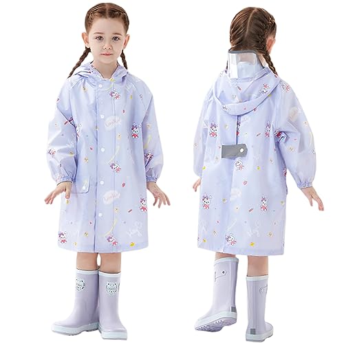 Image of Kids Raincoats Girls Rain Poncho Rain Jacket Children Rain Wear Rainwear