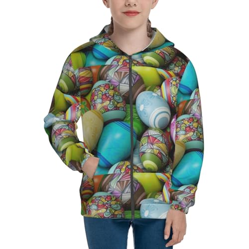 Easter Egg1 Kid Hoodies Boys Zip Up Sweatshirts Girls Pullover with Pocket3