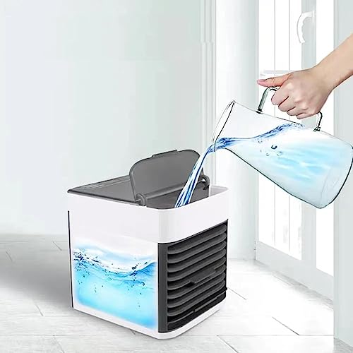 RevolutionLine - Mini Aire Acondicionado Portátil | Ventilador USB portátil con 3 velocidades y luz | Enfriador y purificador del aire sin aspas | Aire Acondicionado sin ruido para el verano - imagen 2
