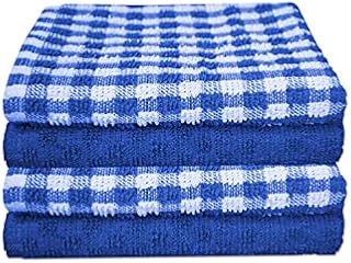 Tea Towels Set of 4 - Kitchen Hand Towels - 100% Cotton Terry Tea Towels Soft Absorbent Dish Towels (Grey, 4)