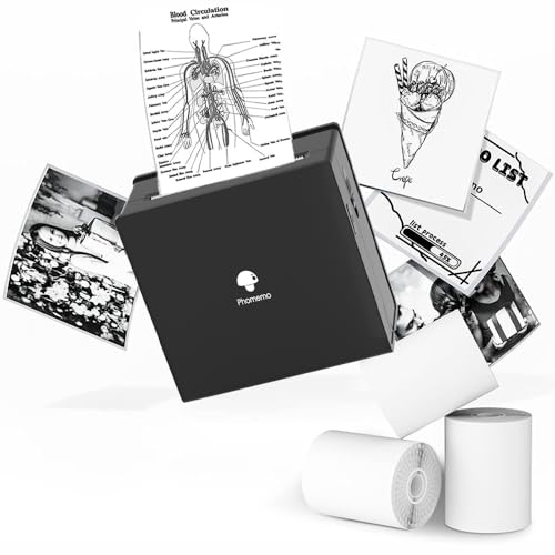 Phomemo Tragbarer Fotodrucker Set 3 Papierrollen enthalten - Taschen-Thermodrucker Kleiner...