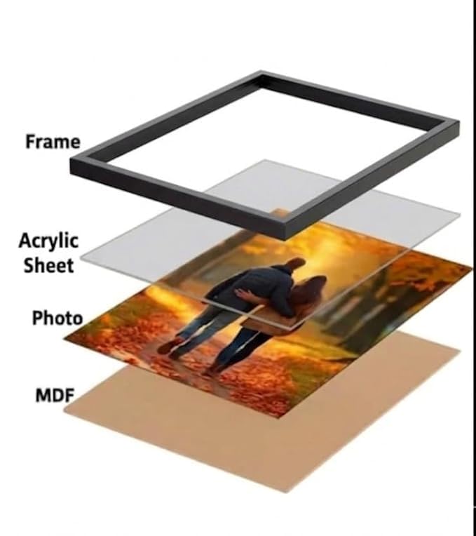 Image of US ART Photo Frame Wall Art for Living Room, Bedroom, or Office Wall Decorations & Wall Mount Display, Lightweight Black Frame (A4 Size) (Design 2004)