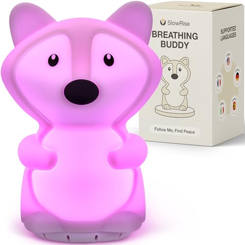 Sprechender Atemtrainer mit Licht & Sprachführung - Unterstützt Schlaf, Fokus, Entspannung & Stressabbau - Achtsamkeitshilfe mit 4 Modi - Englische Audioansagen - Wiederaufladbar & Einfach zu bedienen