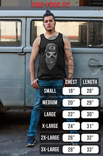 Shirtbanc California Skull Mens Shirt Cali Bandana Skull Gangster (Ca Skull Tank Top, M) #TOP4