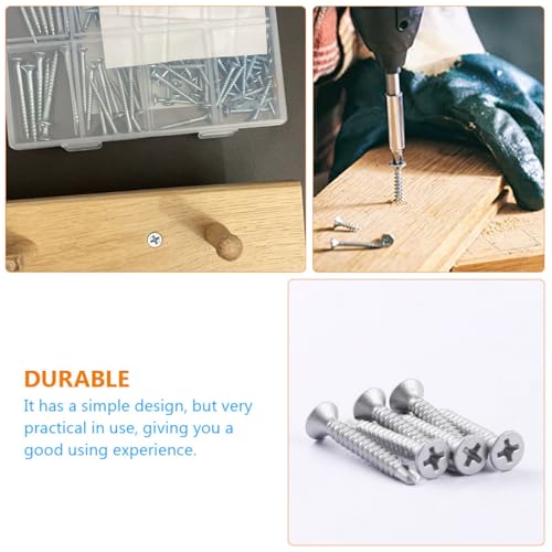 Tornillos autorroscantes cabeza plana acero carbono set miniatura 3