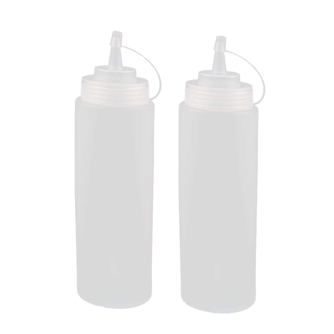 New Lon0167 2Pcs 600ml Kitchen Clear Plastic Squeeze Bottles Condiment Ketchup Mustard Oil Salt(2 Stücke 600 ml Küche Durchsichtigen Kunststoff Squeeze Flaschen Würze Ketchup Senföl Salz