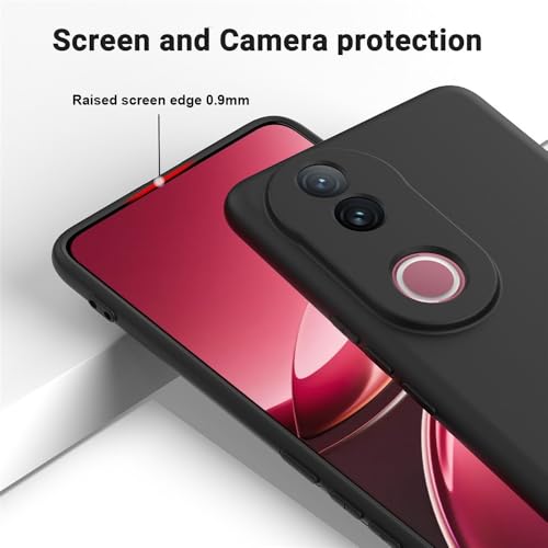 Image of Back Cover for Vivo V50 5G / V50e 5G / T4R 5G | Full Camera Protection | Premium Liquid Silicon Case | Flexible Bumper Case for Vivo V50 5G / V50e 5G / T4R 5G / iQOO Z10R 5G (Black)
