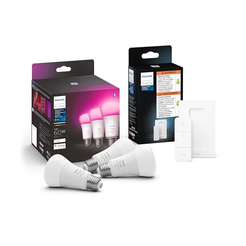 Philips Hue A19 LED Smart Light Bulb 3-Pack -White and Color