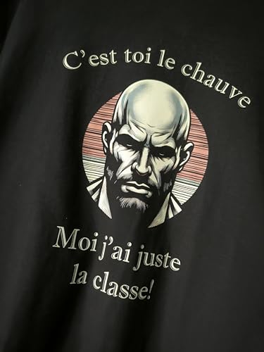T-Shirt Chauve Homme Solution Humour Contre la Calvitie