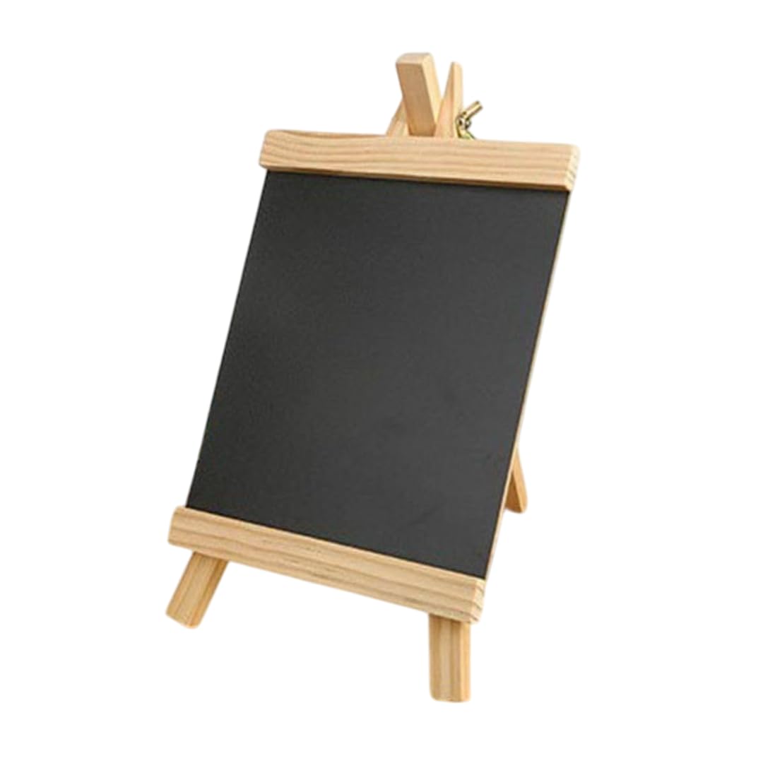 Shoppers Hub PNQ Mini Wooden Black Display Board | Tabletop Menu & Memo Chalkboard with Easel Stand for Cafe, Restaurant, Buffet, Party, Daily Specials & Welcome Messages (Size: 20x36cm)-image-33