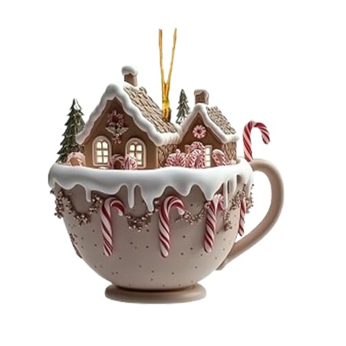 Weihnachtsbaum Deko Tassen Haus Form - Weihnachts Anhänger...