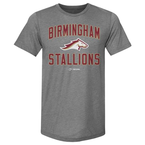 500 LEVEL Birmingham Stallions Team Away Men's Premium T-Shirt (Tri Gray, Medium)