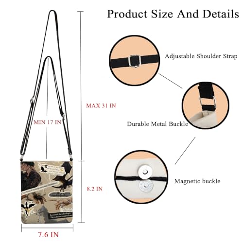 POFULL Dragon Rider Gift Book Series Gift Bookish Merch Romantasy Fantasy Book Lover Crossbody Bag2