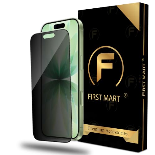 Image of FIRST MART Privacy Tempered Glass for iPhone 17 & iPhone 16 Pro | Anti-Spy Screen Protector, Edge-to-Edge 9H Scratch Protection, Case-Friendly, Bubble-Free | Pack of 1