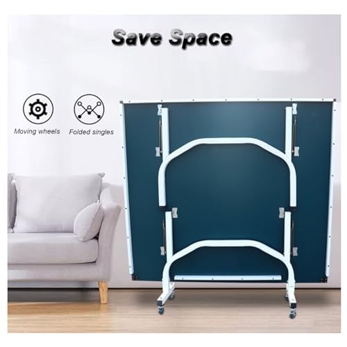 9ft Klappbarer Tischtennistisch, MittelgroßEs Klappbares Tischtennis-Tischspielset Mit Rad, Netz, TischtennisschläGer Und Ball FüR DraußEn Und Drinnen, Einfache Montage – Bild 6