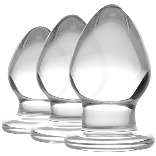 Triplets 3 Piece Clear Glass Anal Plug Training Kit
