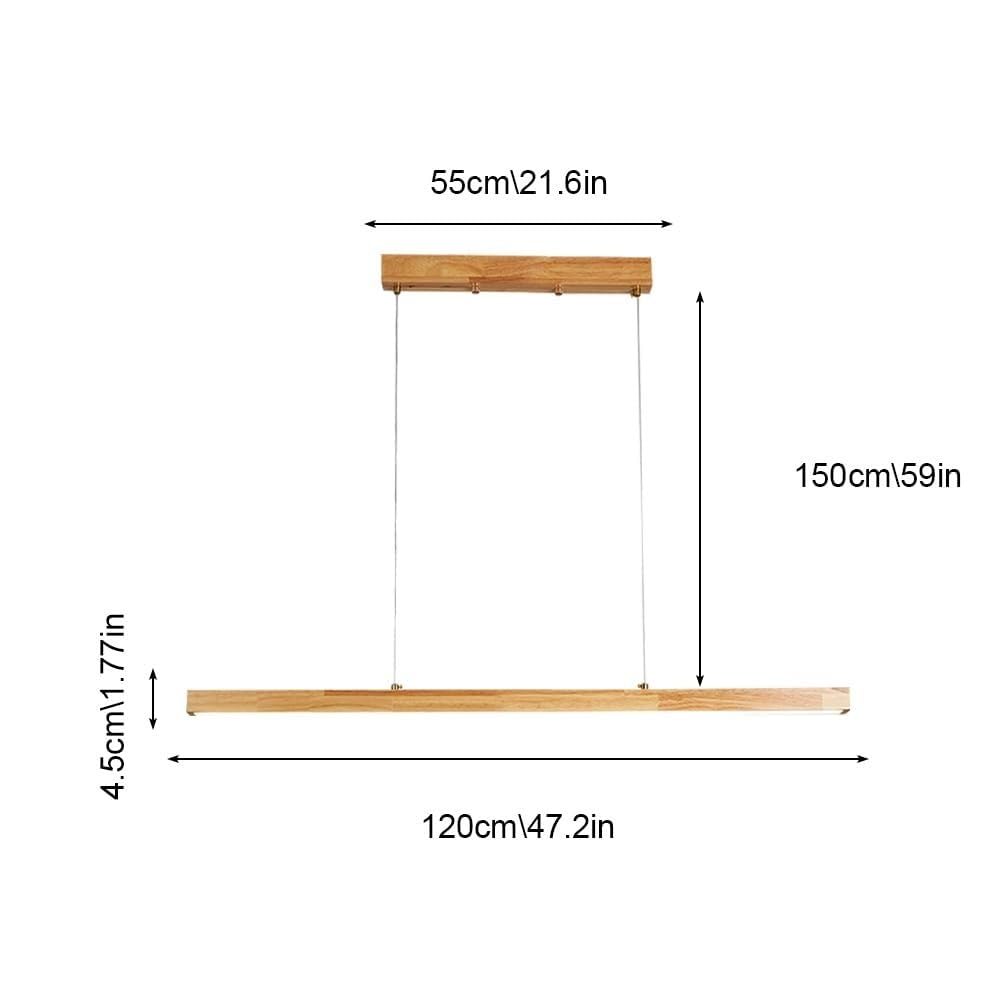 LED Lampada a sospensione in legno Lampadario lineare minimalista Lampada da soffitto Lampada a sospensione a striscia lunga Lampadari moderni per tavolo da pranzo Lampade a sospensione per soggiorno