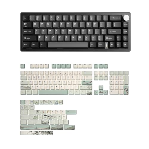 Image of YUNZII AL68 Wireless Mechanical Keyboard (Black, Cocoa Cream V2),Spring Tea Keycap Cherry(Cherry Profile, Spring Tea)