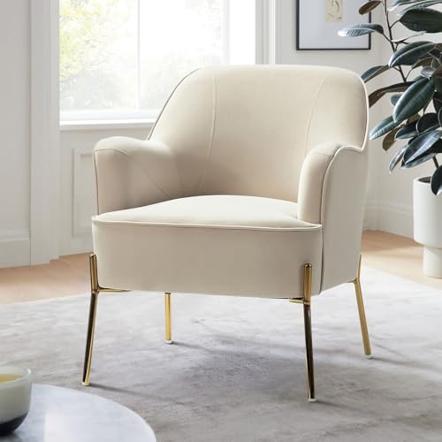 Image of Lakdi The Furniture Co Modern Velvet Lounge Chair for Home & Living Room | Accent Armchair with Solid Wood Structure & MS Metal Legs | 5 Years Warranty | Free Assembly - 151851217