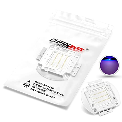 Chanzon nCp[ LED `bv 30W O (UV 365nm / 900mA / DC 30V-34V / 30 bg) SMD COB ̃R|[lg _CI[h 30W Odv r[Y DIY Ɩ
