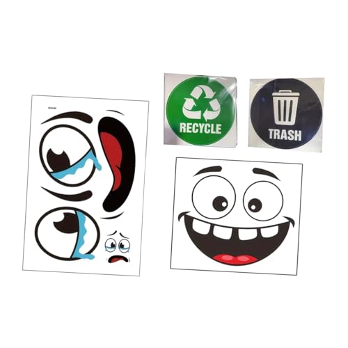 perfk 4 Piezas de Basura de Basura calcomanías Basura y Reciclaje de calcomanías Etiquetas de Cesta de residuos Resistentes a la Intemperie calcomanías para