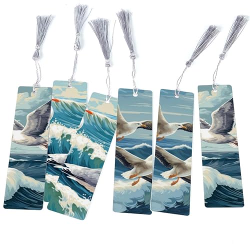 Marque-pages mouette en lot de 6 accessoires de lecture durables