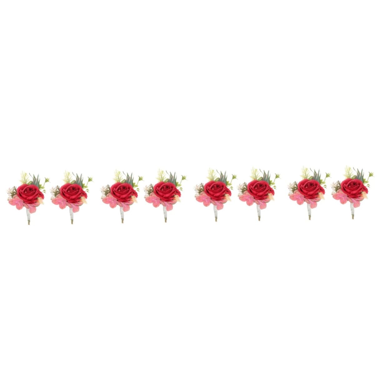 8stücke Kunstblumen Anstecknadel Für Hochzeitscorsage Mit Eleganter Roter Für Anzüge Und Festliche Anlässe Und Langlebig